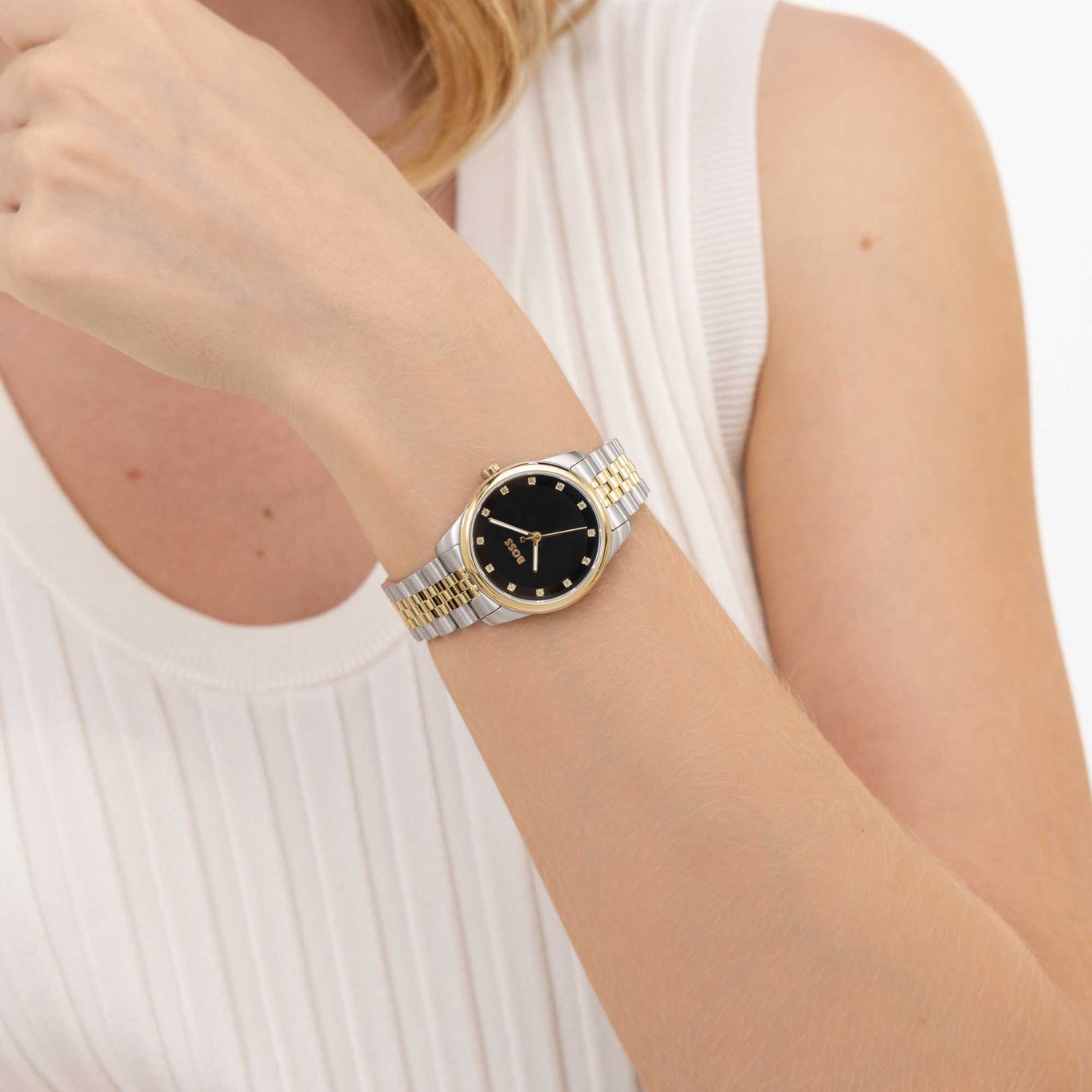 BOSS Graceful Two Tone Crystal Ladies Watch