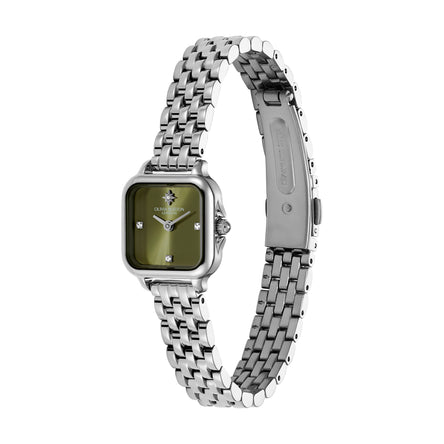 Olivia Burton 20mm Mini Grosvenor Sage Green & Silver Bracelet Watch