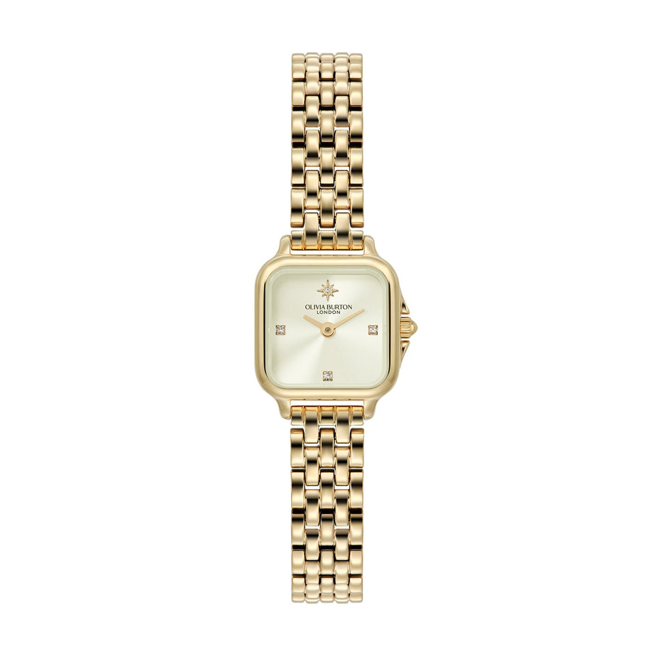 Olivia Burton 20mm Mini Grosvenor Ivory & Gold Bracelet Watch