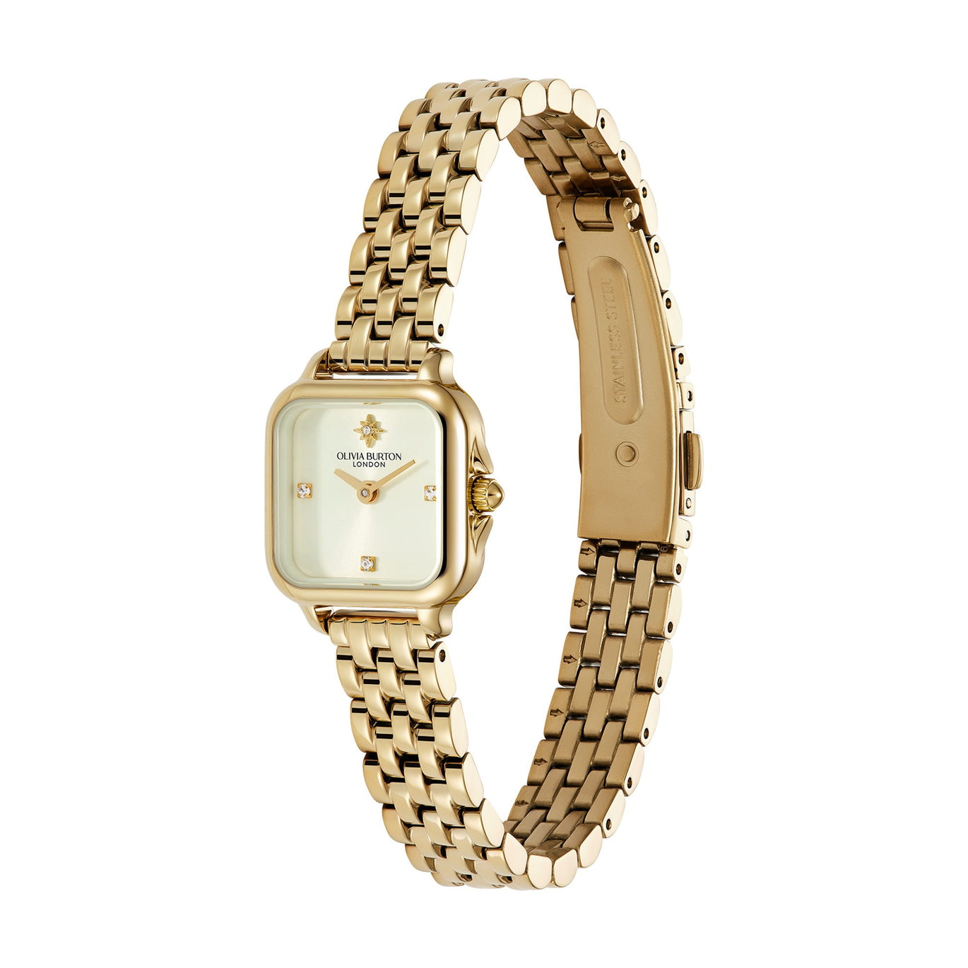 Olivia Burton 20mm Mini Grosvenor Ivory & Gold Bracelet Watch