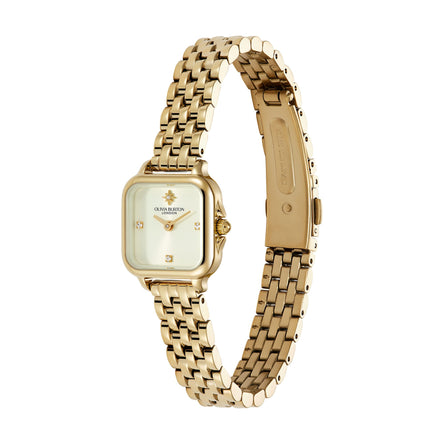 Olivia Burton 20mm Mini Grosvenor Ivory & Gold Bracelet Watch
