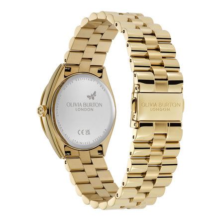 Olivia Burton Sports Luxe 34mm Bejewelled Cherry Lacquer & Gold Bracelet Watch