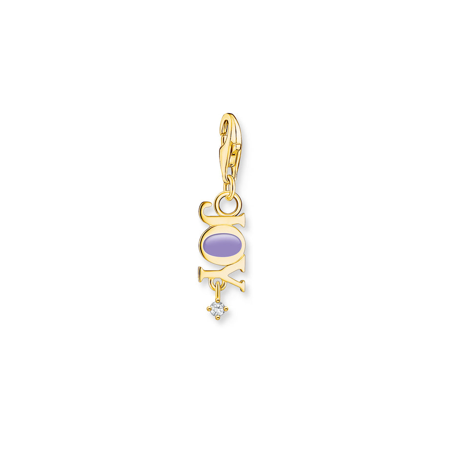 Thomas Sabo 'JOY' Charm Pendant Gold with White Stone