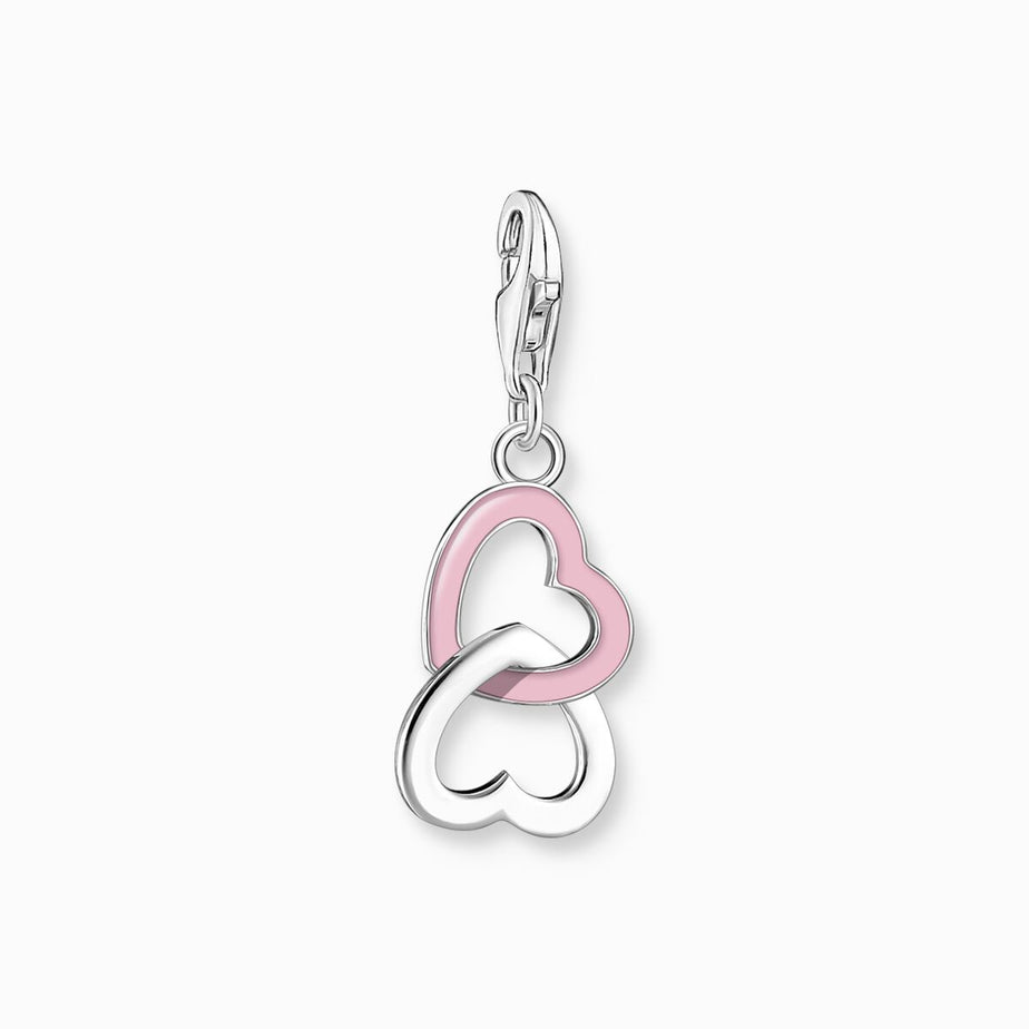 Thomas Sabo Interlocking Pink & Silver Heart Charm