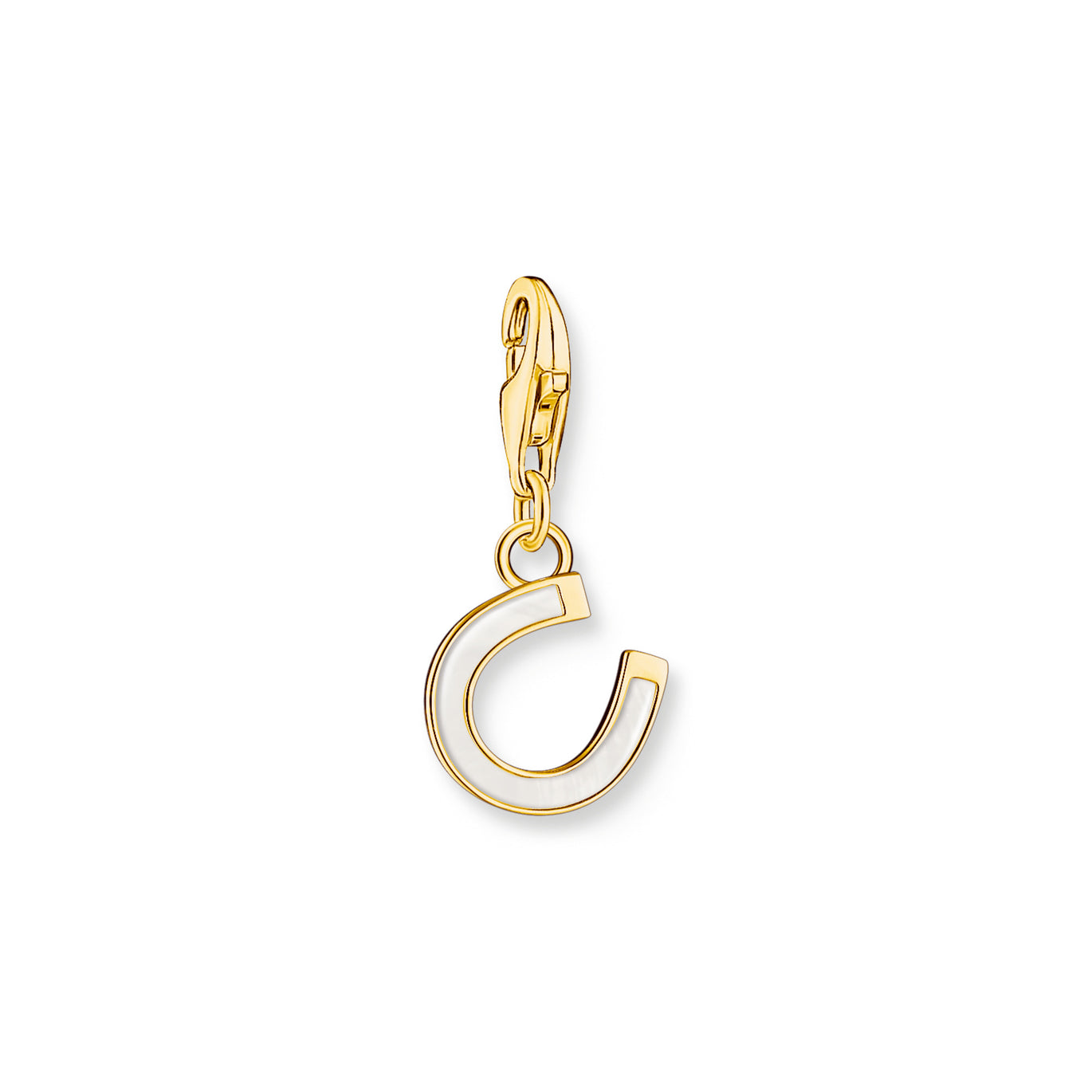 Thomas Sabo Gold Horseshoe Charm with White Enamel