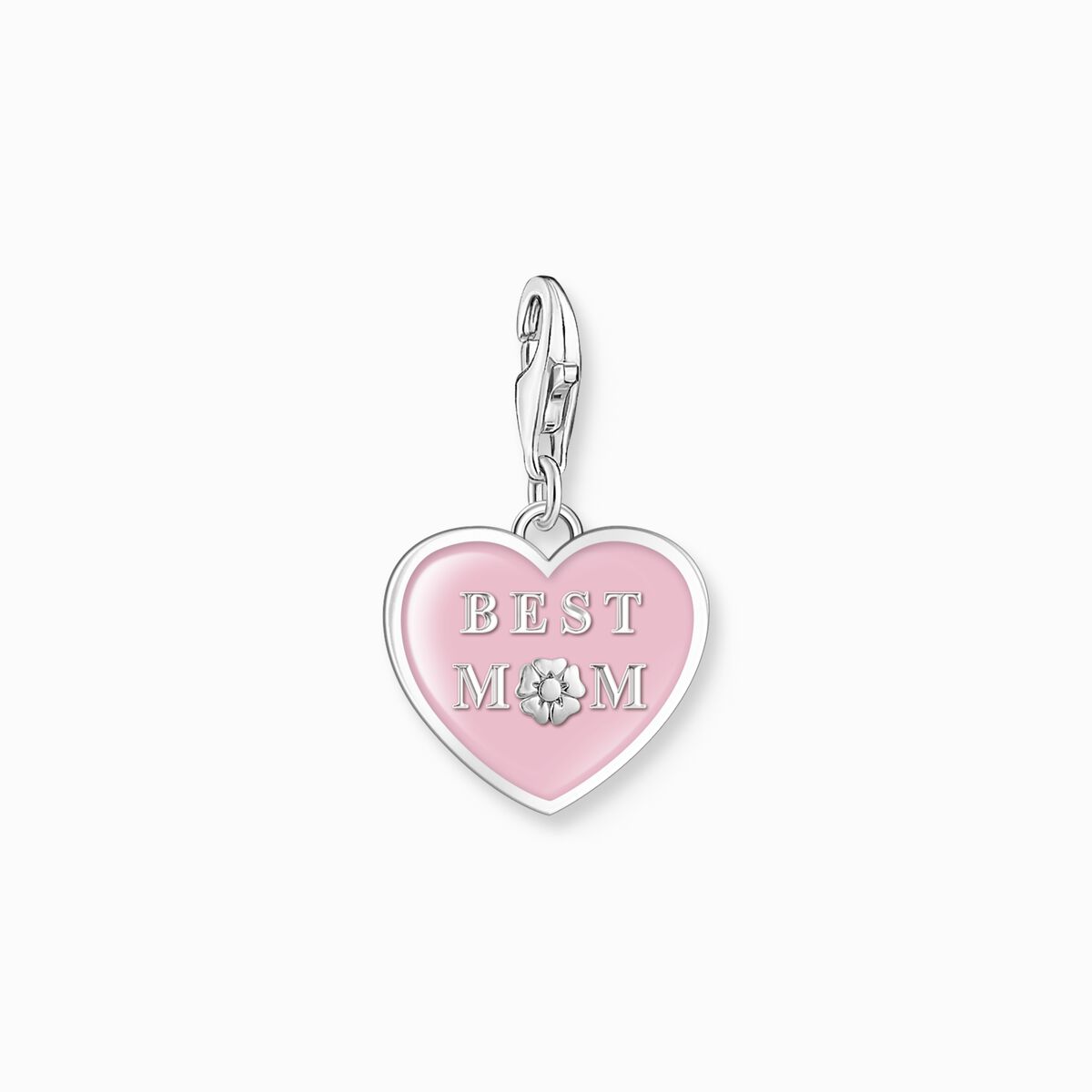 Thomas Sabo Silver & Pink 'Best Mom' Heart Charm