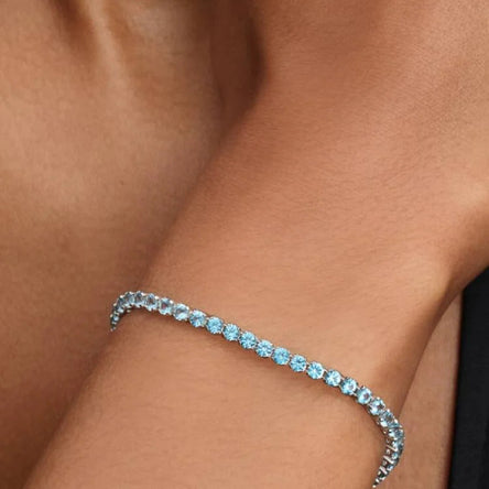 Pandora Sparkling Light Blue Tennis Bracelet