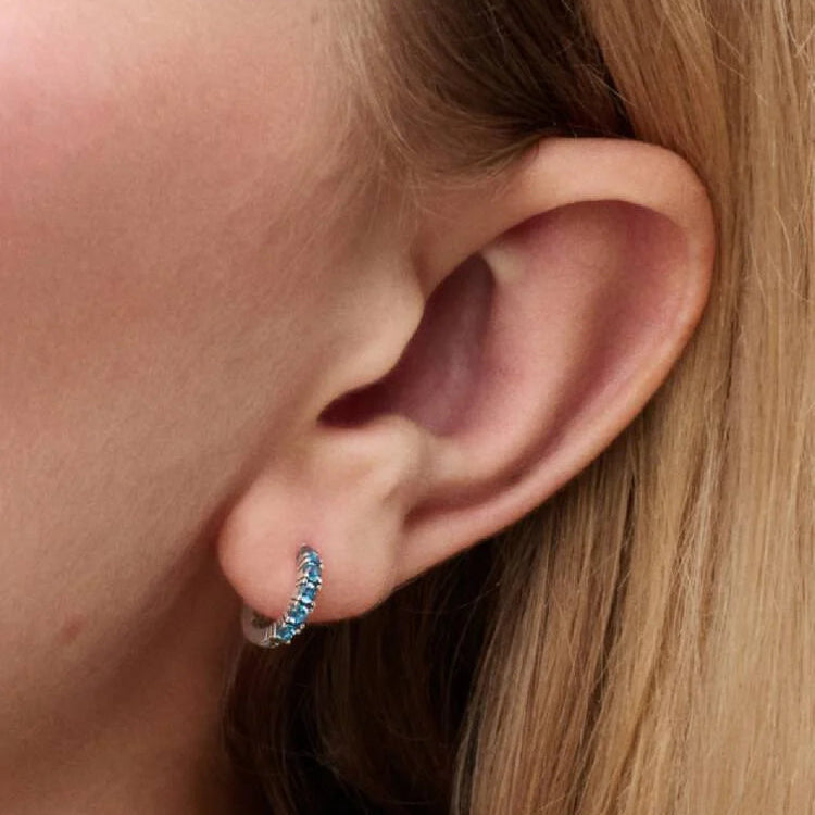 Pandora Light Blue Huggie Earrings