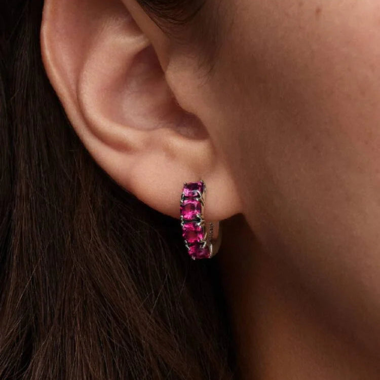 Pandora Pink Hoop Earrings