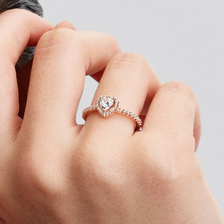 Pandora Sparkling Elevated Heart Ring