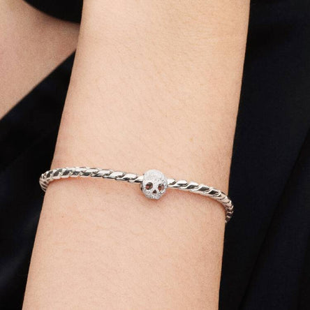 Pandora Textured Skull Mini Charm