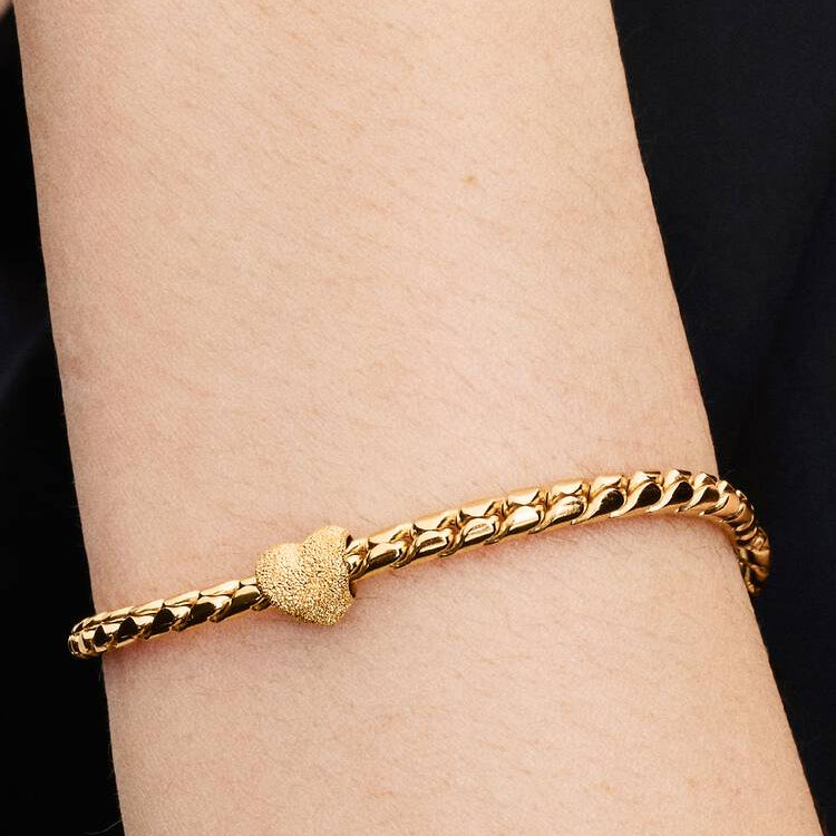 Pandora Textured Gold Mini Heart Charm