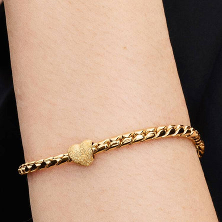 Pandora Textured Gold Mini Heart Charm
