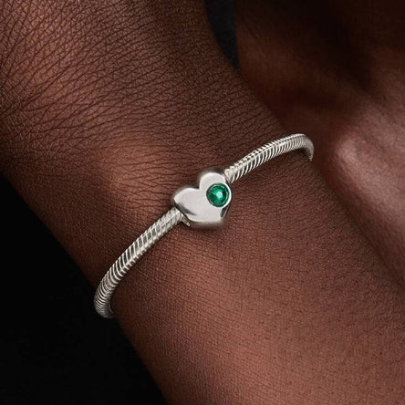 Pandora Engravable May Birthstone Heart Charm Sterling silver
