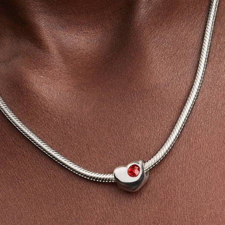 Pandora Engravable January Birthstone Heart Charm