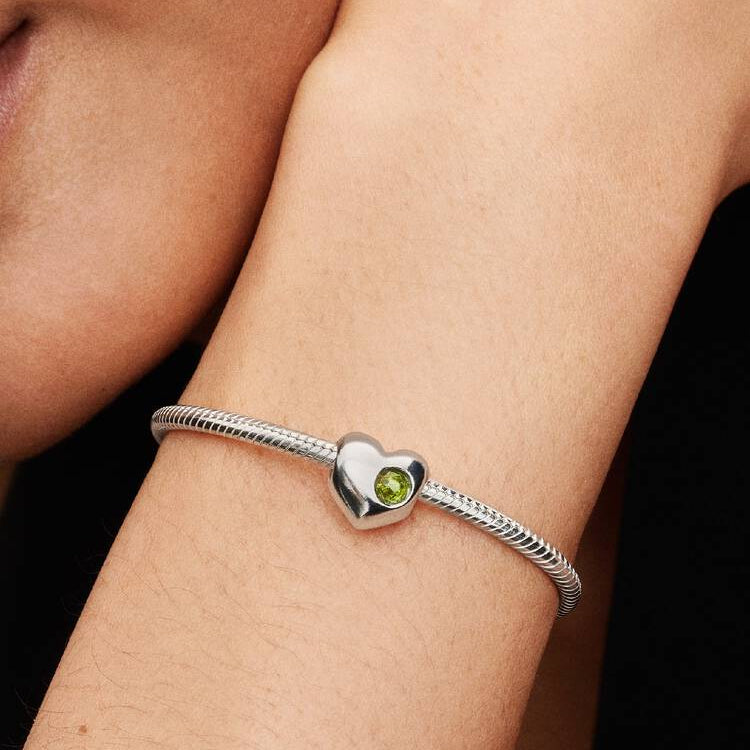 Pandora Engravable August Birthstone Heart Charm