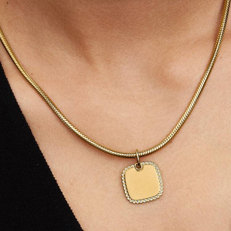 Pandora Engravable Square Tag Pendant