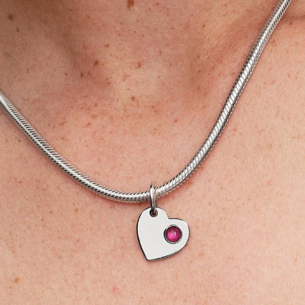 Pandora July Heart True Red Stone Dangle Charm