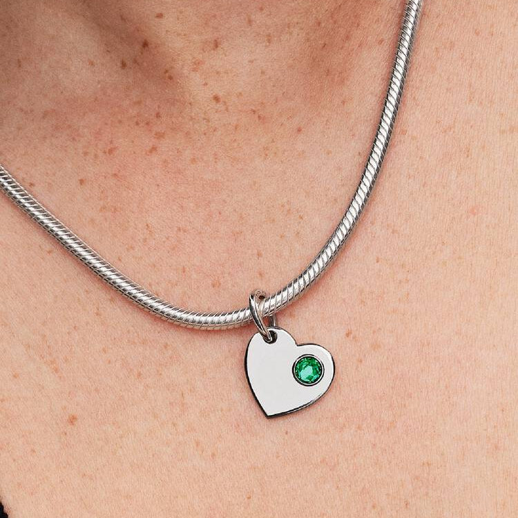 Pandora May Heart Green Stone Dangle Charm