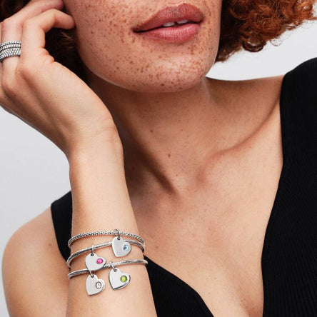 Pandora April Heart Clear Stone Dangle Charm