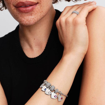 Pandora September Heart Blue Stone Dangle Charm