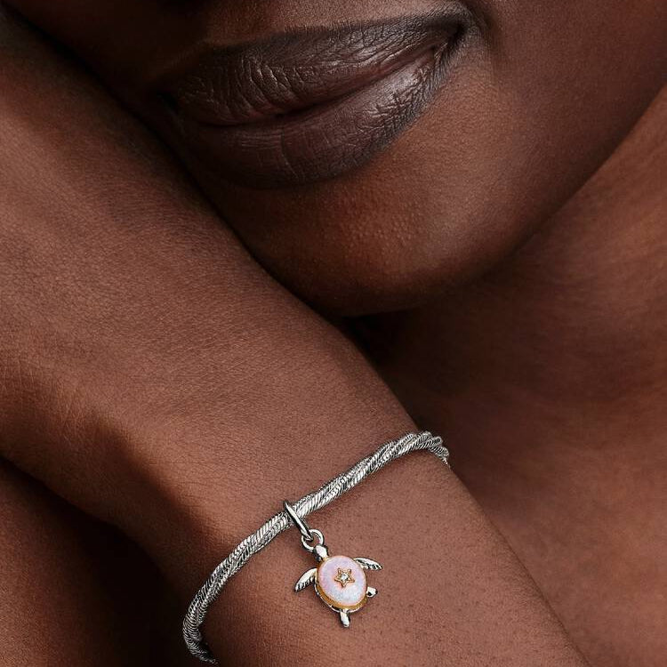 Pandora 2026 Pink Sea Turtle Lab-grown Diamond Dangle Charm