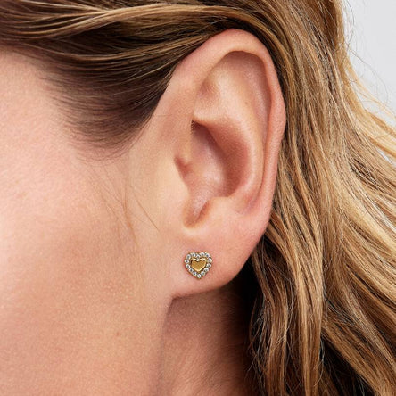 Pandora Heart Halo Stud Earrings