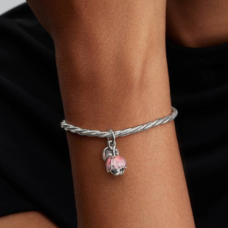 Pandora Two-Tone Blooming Flower Dangle Charm
