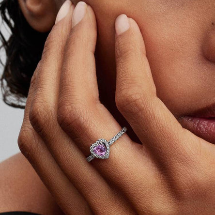 Pandora Elevated Light Purple Heart Ring
