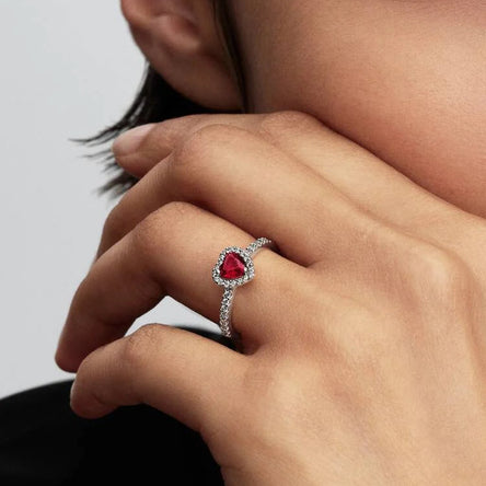 Pandora Elevated Fuchsia Rose Heart Ring