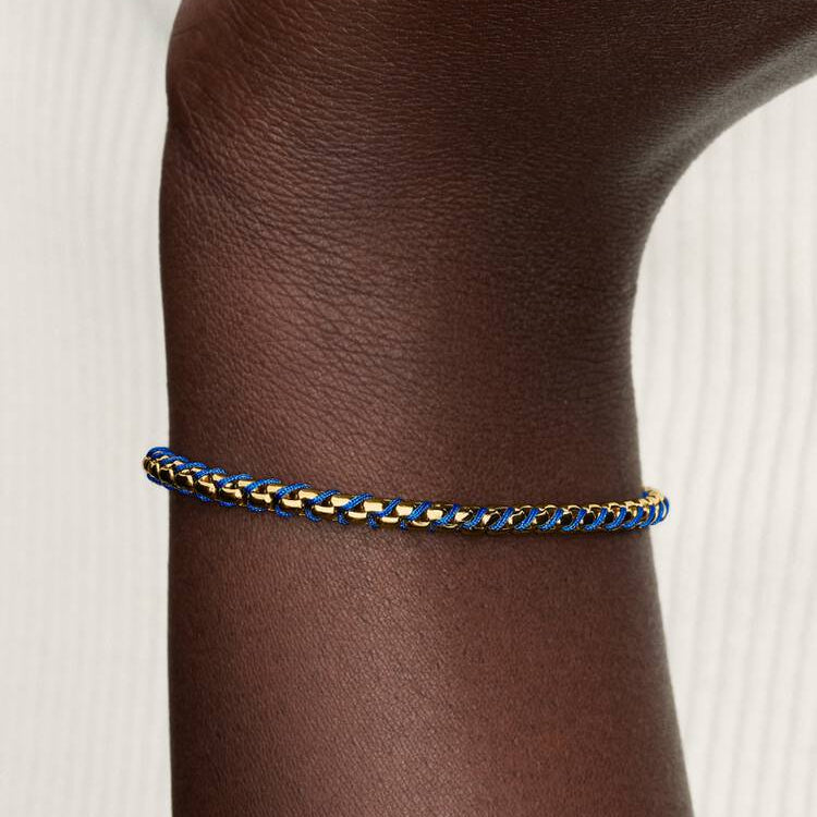 Pandora Blue Cord Box Chain Bracelet