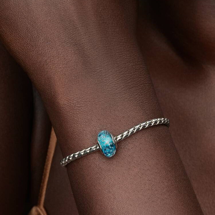 Pandora Turquoise Murano Glass & Glitter Charm