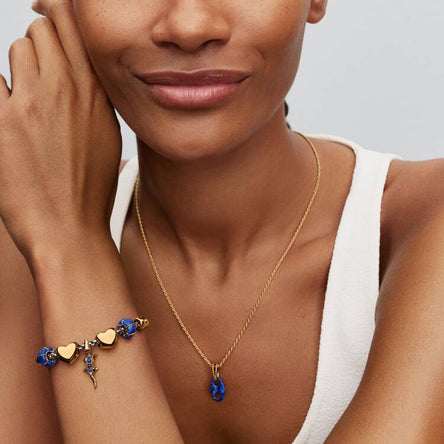 Pandora Blue Cord Box Chain Bracelet