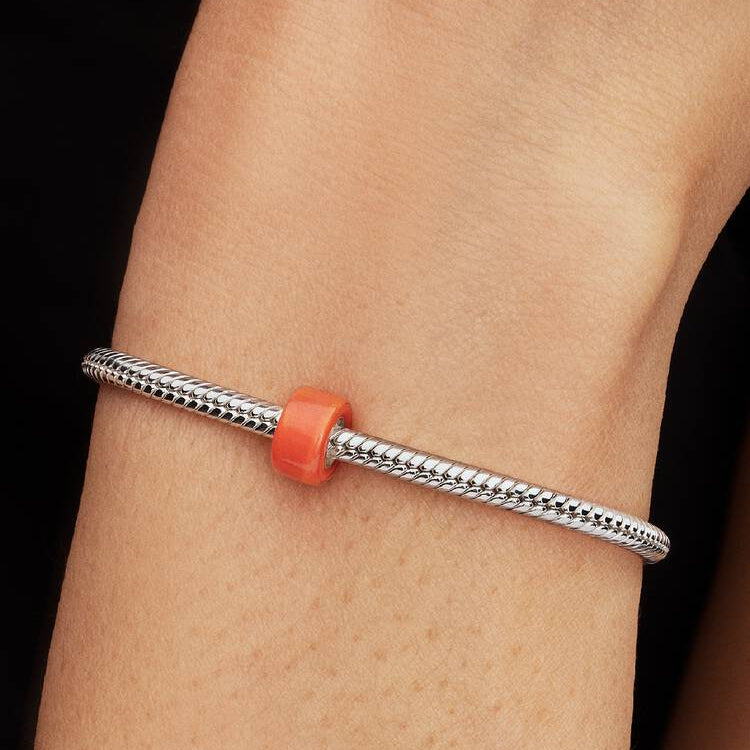Pandora Orange Murano Glass Mini Charm
