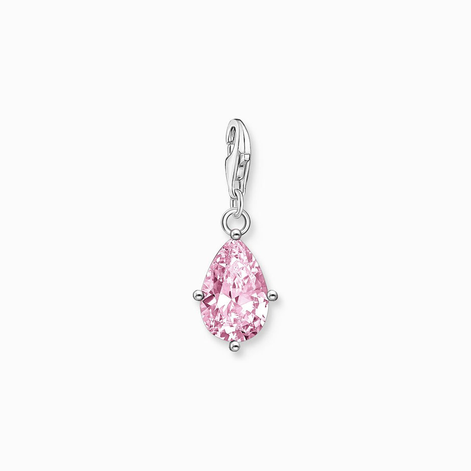 Thomas Sabo Pink Drop Charm Pendant Silver