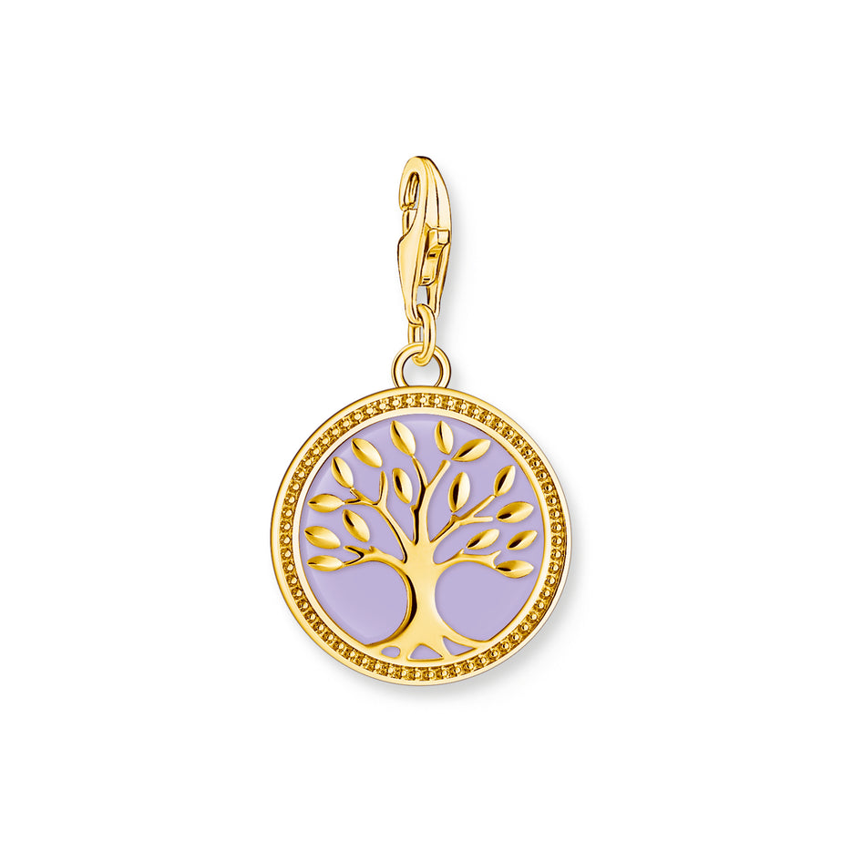 Thomas Sabo Gold Tree of Love Charm with Violet Enamel