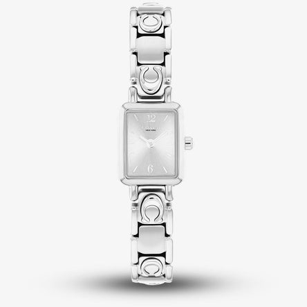 COACH Mara Silver Rectangular Watch with Square Bracelet