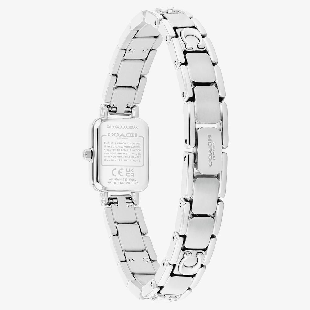 COACH Mara Silver Rectangular Watch with Square Bracelet