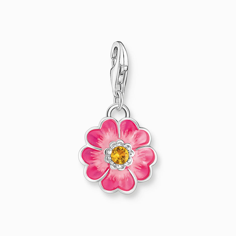 Thomas Sabo Silver Charm with Pink Flower