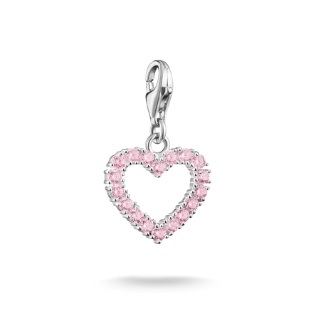 Thomas Sabo Silver Charm Pendant Pink Heart