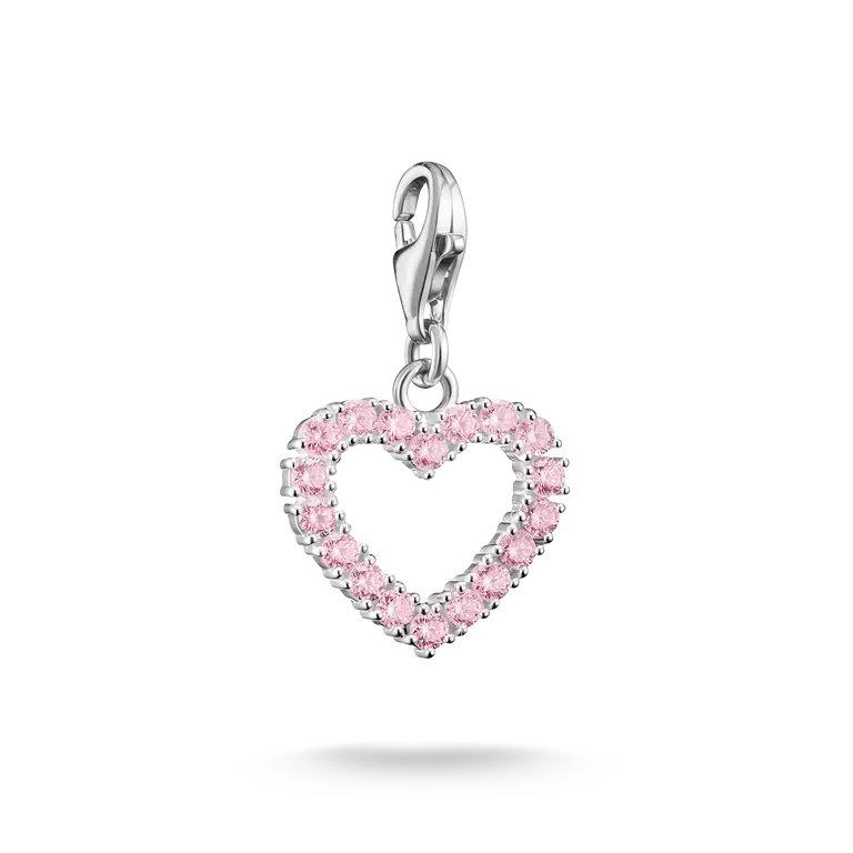 Thomas Sabo Silver Charm Pendant Pink Heart
