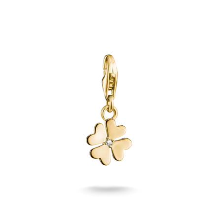 Thomas Sabo Gold Clover Charm with CZ