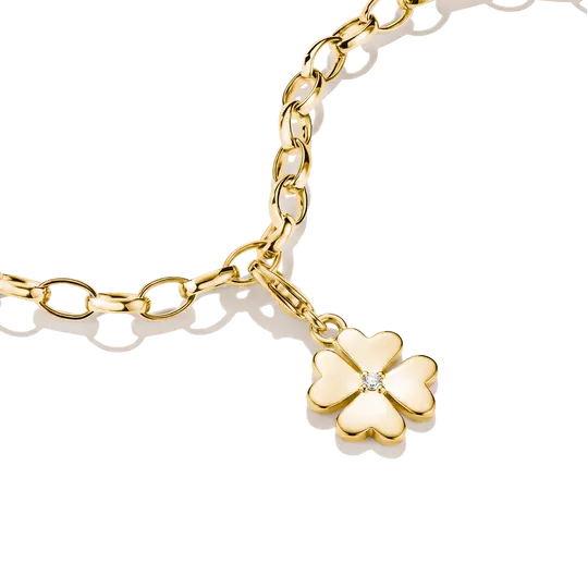 Thomas Sabo Gold Clover Charm with CZ