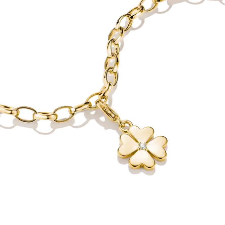 Thomas Sabo Gold Clover Charm with CZ