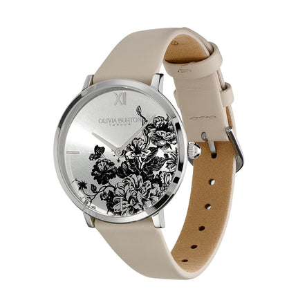 Olivia Burton 35mm Floral Watch with Leather Strap
