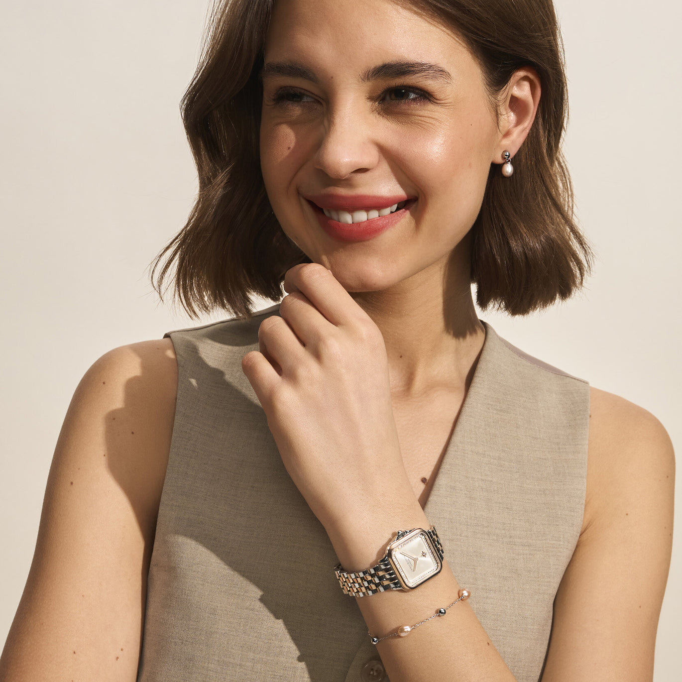 Olivia Burton 28mm Silver And Rose Sunray North Star Dial Watch