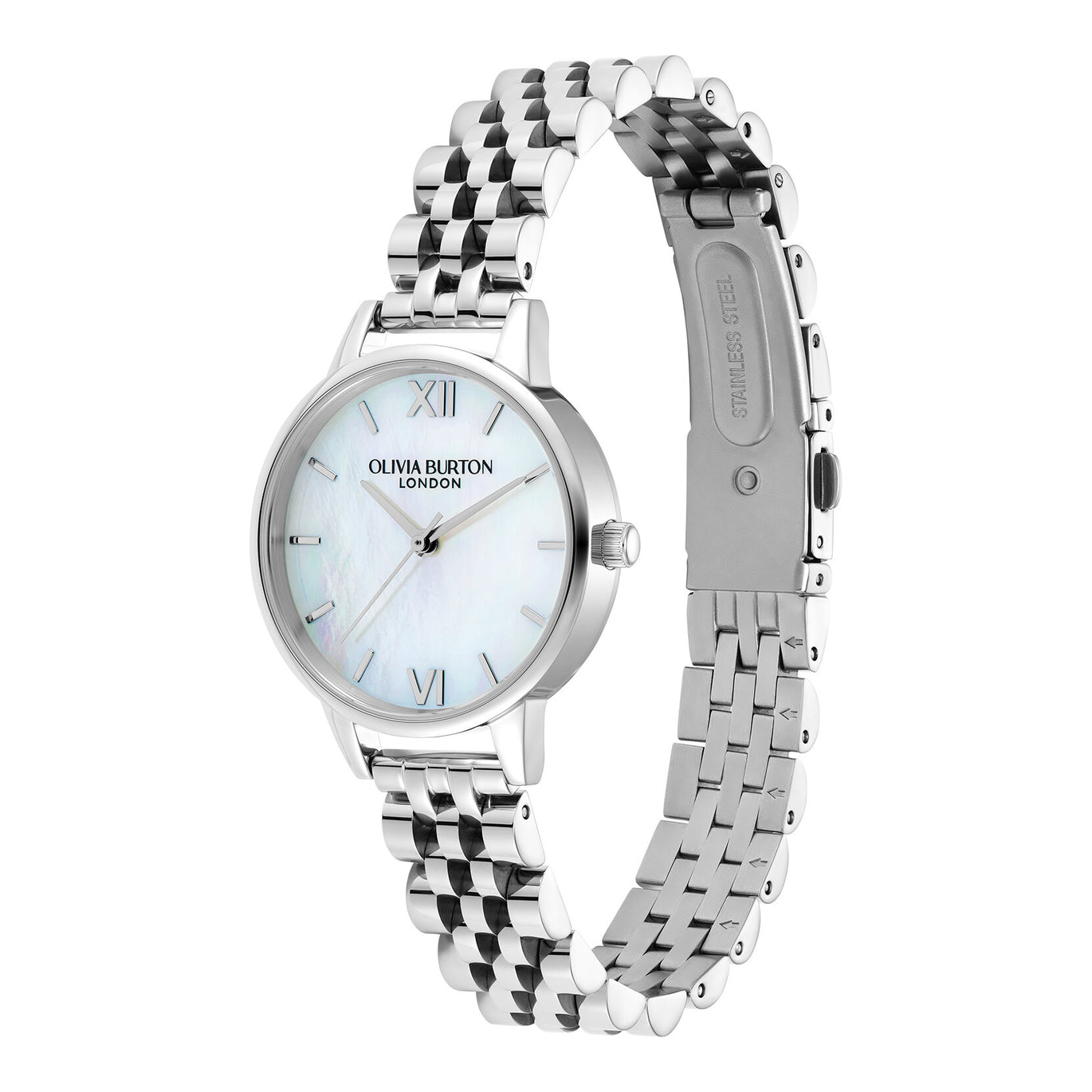 Olivia Burton 30mm White Silver & Gold Watch