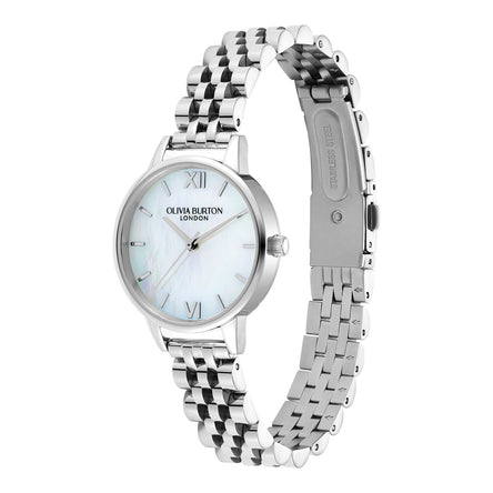 Olivia Burton 30mm White Silver & Gold Watch