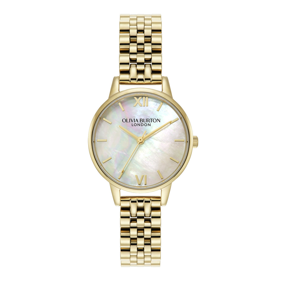 Olivia Burton Mother of Pearl 30mm Gold Watch