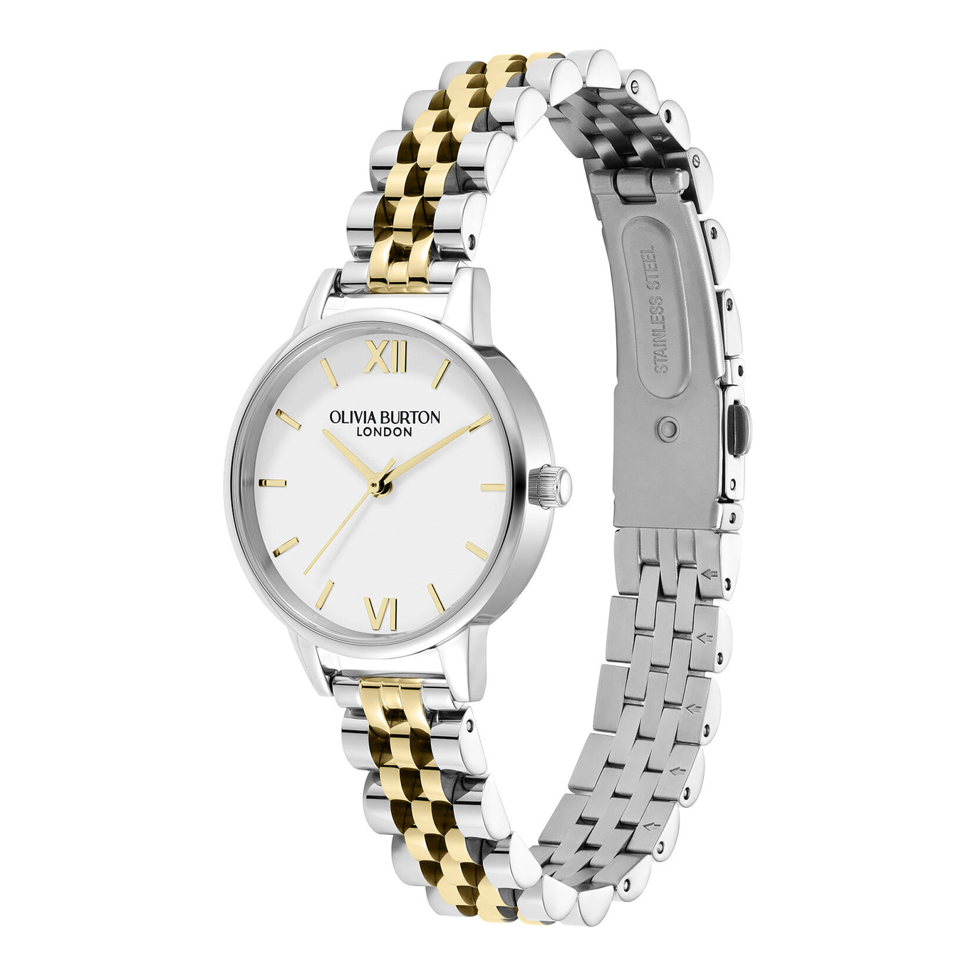 Olivia Burton 30mm White & Two Tone Bracelet Watch